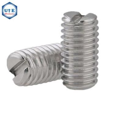 Stainless Steel 304/316 Set Screws with Slotted Head Drive and Flat Point