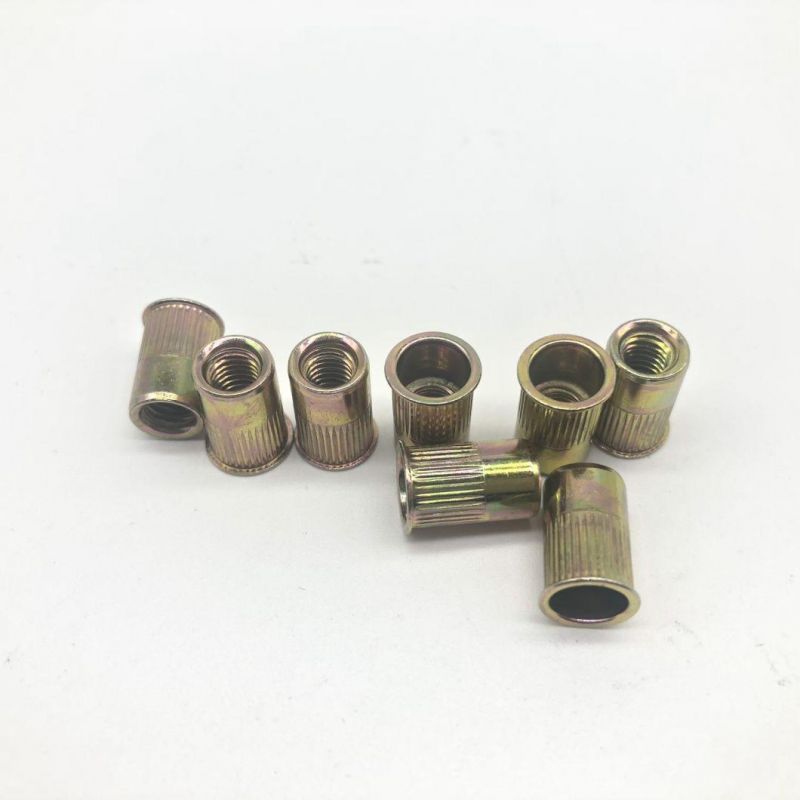 Rivet Nut Ribbed Flange Head Yellow Zinc