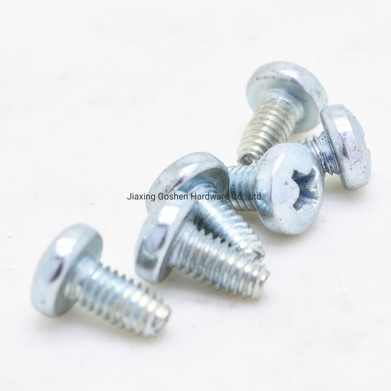 Blue and White Zinc Plated Pan Head Cross Triangle Screw