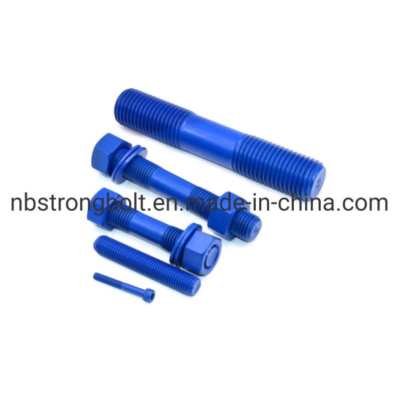 Stud Rod and Hex Bolt with PTFE Surface Treatment Factory