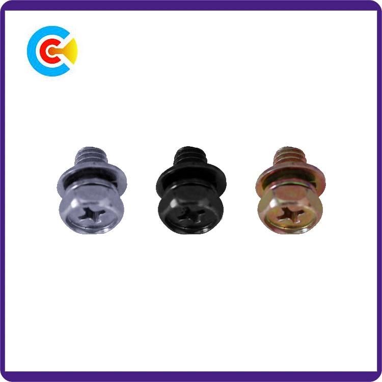 DIN/ANSI/BS/JIS Carbon-Steel/Stainless-Steel 4.8/8.8/10.9 Galvanized Cross Angle Flange Screws for Building