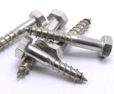 M5*45mm M8*35mm Anti-Rust SUS316 Stainless Steel Hexagon Wood Screw