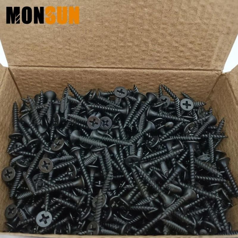 Fine Thread Double Lead Bugle Head #2 Phillips Black Phosphate Gypsum Nail Drywall Screw Made in China