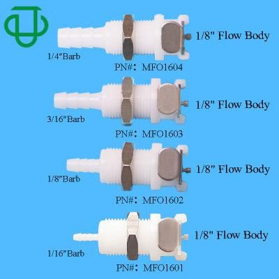 Mfo16 Panel Mount Bulkhead Tubing Connector POM Female Body Non-Valved Quick Disconnect Coupling