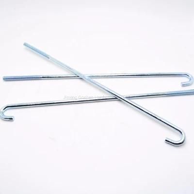 Carbon Steel Galvanized J Type Bolt Zinc Plated Anchor Bolt
