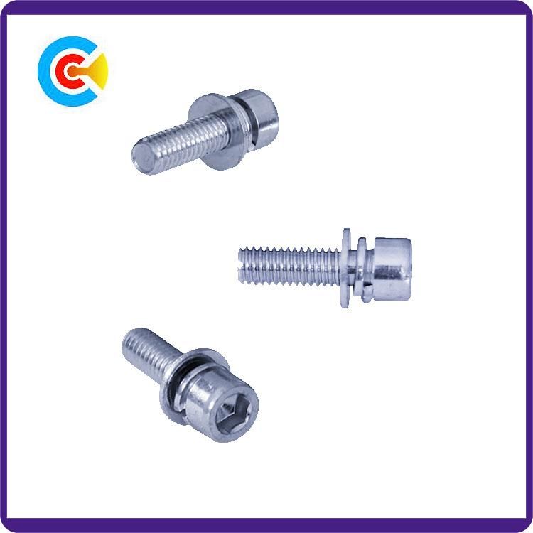 DIN/ANSI/BS/JIS Carbon-Steel/Stainless-Steel Inner Hexagonal with Pad Combination Screw