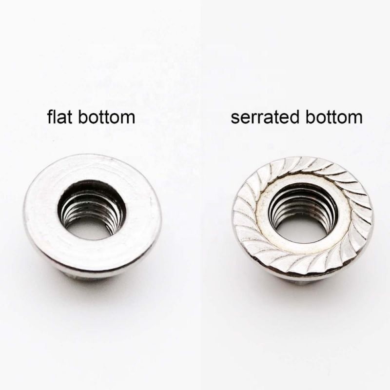 China Supplier M4-M12 304 Stainless Steel Prevailing Torque Type All Metal Insert Hexagon Lock Nut with Flange Hex Self Locking GB6187