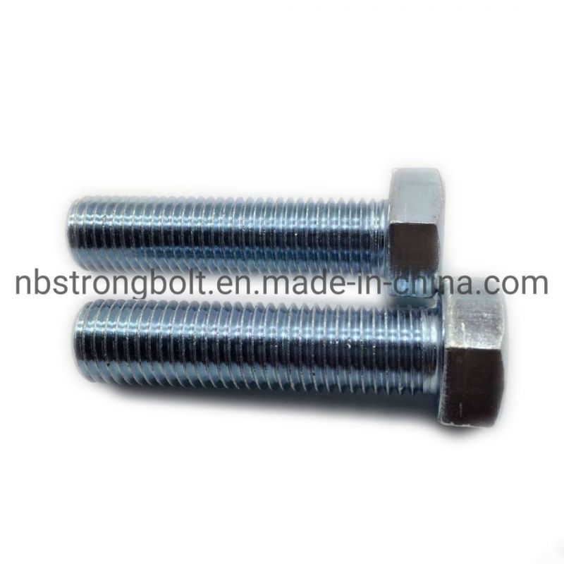 DIN933 Hex Bolt Cl. 4.8 with White Zinc Plated Cr3+ M20X80