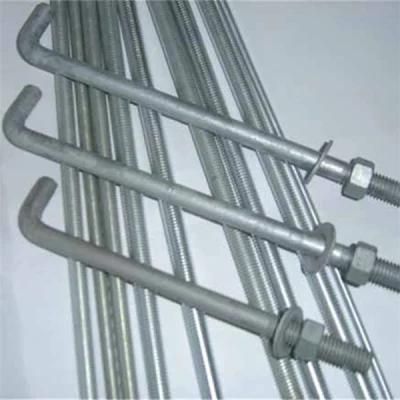 Custom L/J/U/I Shape Foundation Bolts Anchor Bolts Zinc/HDG/Dacromet M16*700