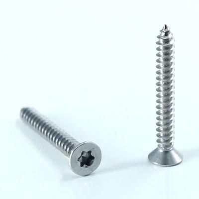 Ss Flat Head Six Rib Torx Full Thread Self Tapping Screw