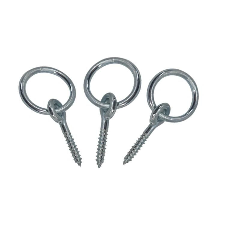 Carbon Steel Wood Furniture Screw Eye Hook Screws