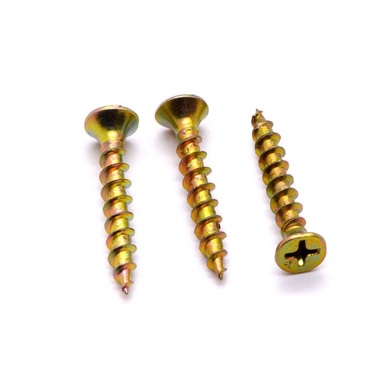 Angola Tanzania Colombia Market/Ot Sale Carbon Steel Chipboard Nail Yellow Zp Ecological Plate Nail Self Tapping Screw Factory Supply