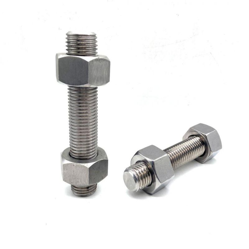 SS304 SS316 Threaded Rods ASTM A193 B8 B8m A193 High Tension Full Thread Double End Stud Bolts and Nuts for Oil & Gas