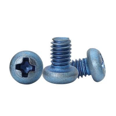 Pure Titanium Gr1 Gr2 Anodized Blue Pan Head Phillips Machine Screw