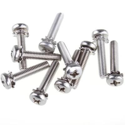 Slotted Combination Screw Slot Pan Head Sems Screw with Round Washer