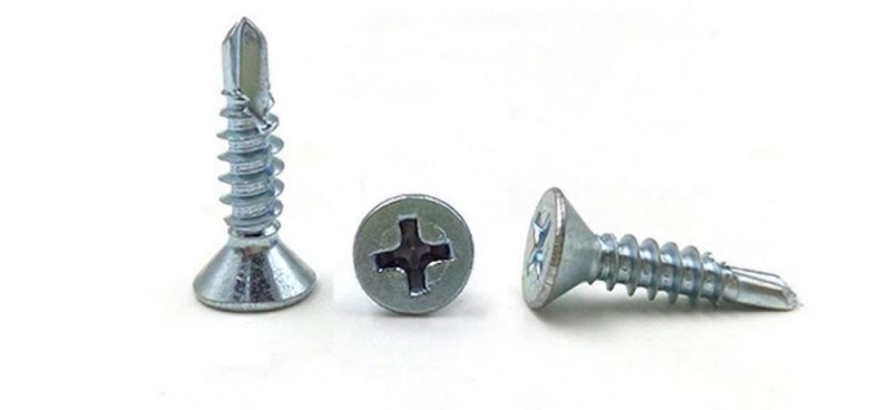 Phillips Head Case-Hardened White Zinc-Plated Self-Drilling Screw