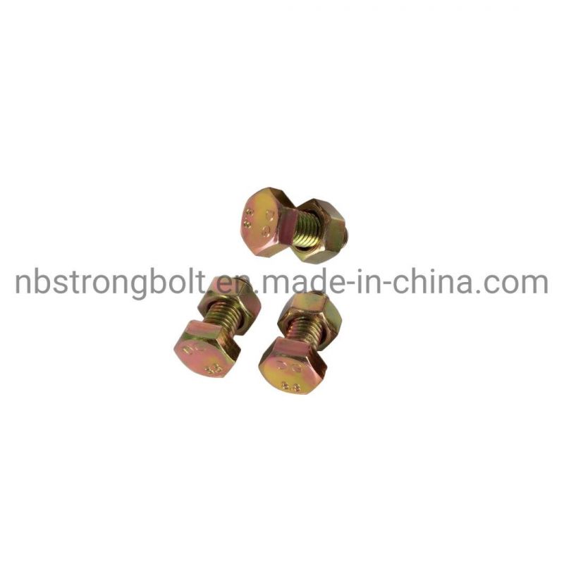 DIN933 Screw Hex Bolt Cl. 8.8 Yellow Zinc Plated