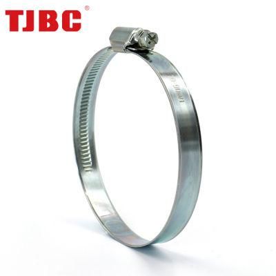 Zinc Plated Steel German Type Hose Clamp for Automotive, Worm Gear, 90-110mm Diameter Range, 9 mm Bandwidth