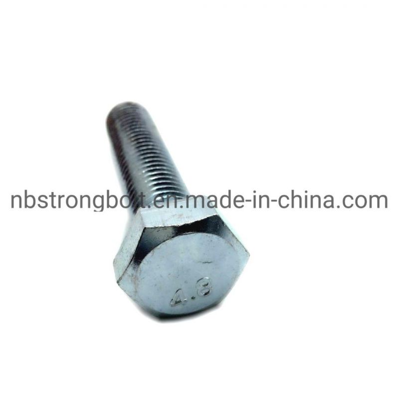 DIN933 Hex Bolt Cl. 4.8 with White Zinc Plated Cr3+ M14X60