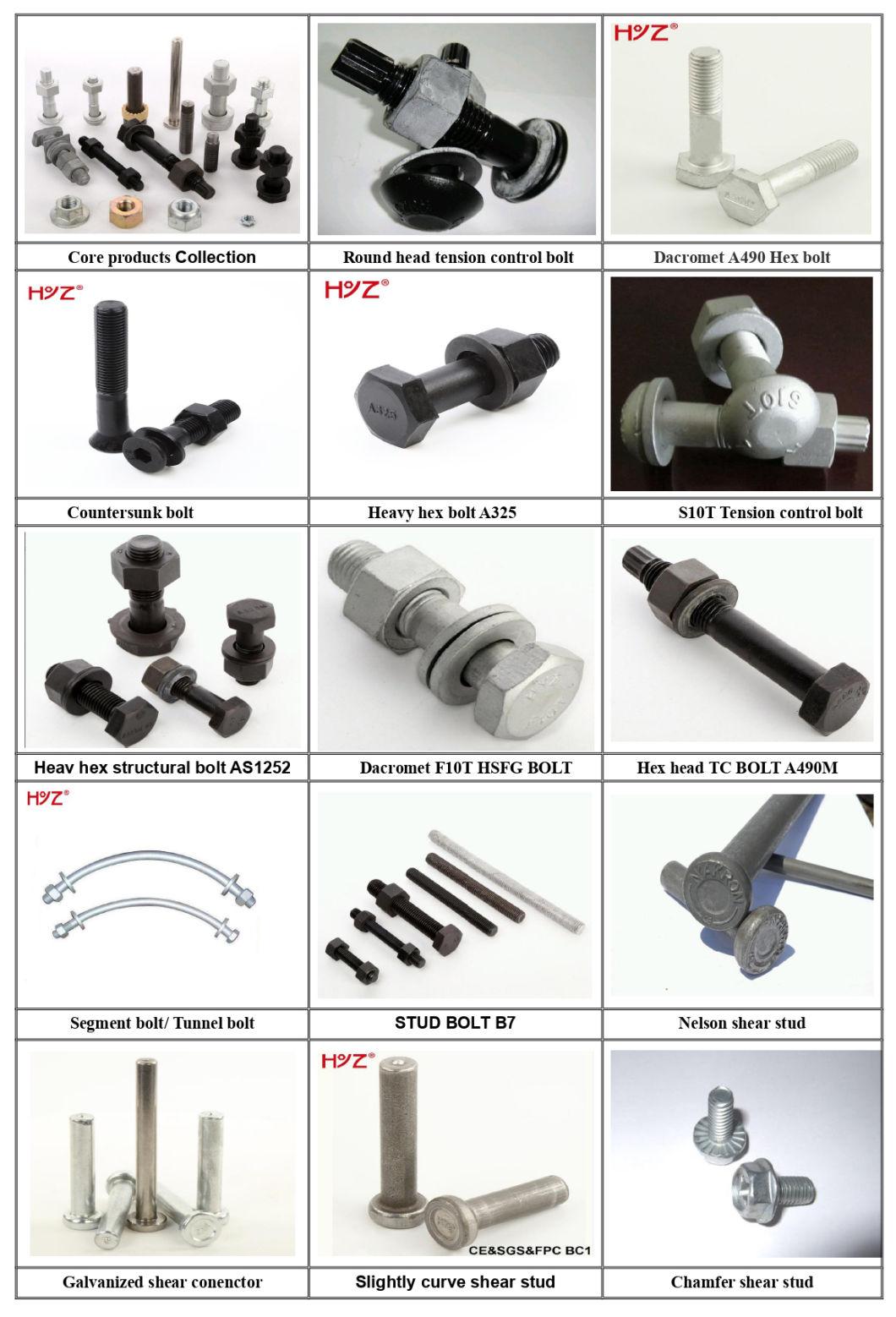 Carbon Steel or Alloy Steel BS En14399-3 Preloaded Hr Bolt Hex Hexagon Head 8.8/10.9grade
