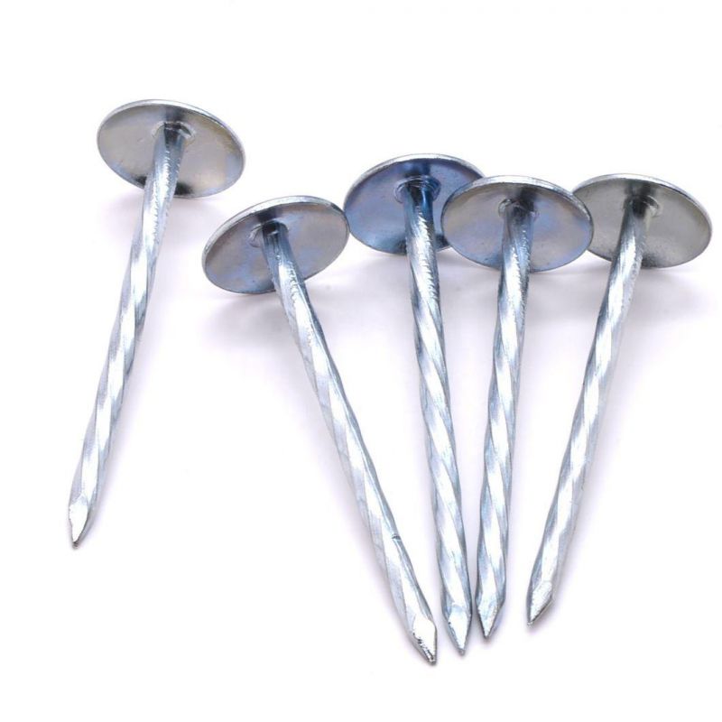 Angola Zambia Namibia Market/2020 Hot Sale 25kg Spiral Shank Roofing Nails Galvanized Umbrella Head Twist Shank China Roofing Nails