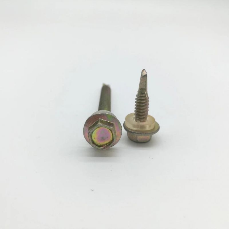Hex Head Carbon Steel Self Drilling Screws with EPDM Washer