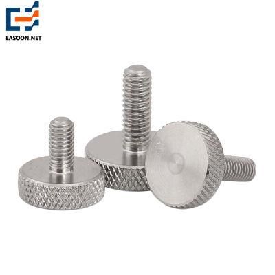 Black Stainless Steel Round Knurled Head Knob Thumb Screw Flat Head Knurled Thumb Screw Step Shoulder Thumb Screw