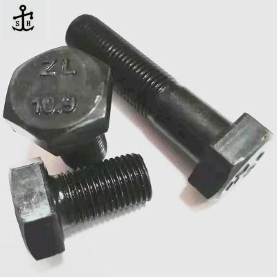 M1210.9 Grade Metric Thread Carbon Steel Black Color Auto Parts DIN 931 Hexagon Bolt