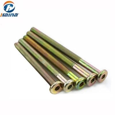 Color Zinc Plated Hex Socket Flat Head Furniture Screw