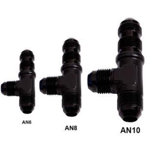 Vmt an Aluminum Bulkhead Tee Hose Fitting Adapters Anodized Black