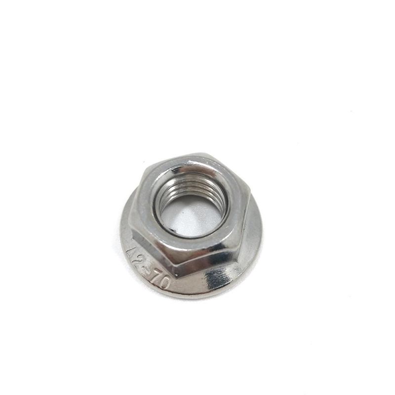 Factory Wholesale DIN Standard SS304 SS316 A2-70 M2-M30 Hex Flange Lock Nut Hexagonal Nut with Serrated Flange