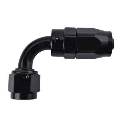 6an 90 Degree Swivel Hose End Fitting for Braided Fuel Line Aluminum Black