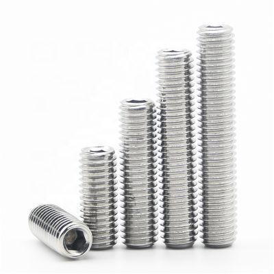 High Quality A2-70 A2-80 A4-70 A4-80 Inner Hexagon Socket Set Screws with Flat Point Grub Screw