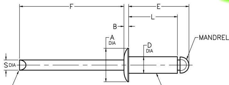 Tnn Step Semi Tubular Rivet Semi Tubular Rivets Long 22mm Semi-Tubular Rivet