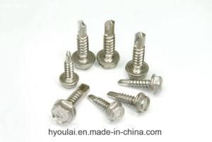 Hex Head Self Tapping Self Drilling Screw with EPDM Washer Color Zinc Plated C1022 Carbon Steel