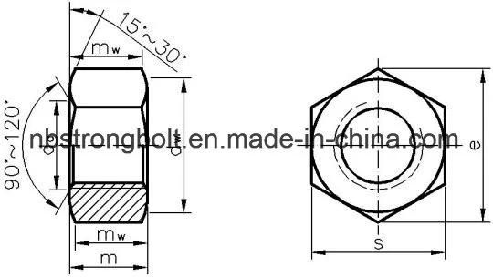 DIN934 Hex Nut Class 8 with Black M10