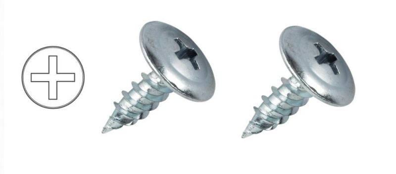 Clear Zinc Steel Phillips Sharp Point Self-Tapping Lath Screws for Metal