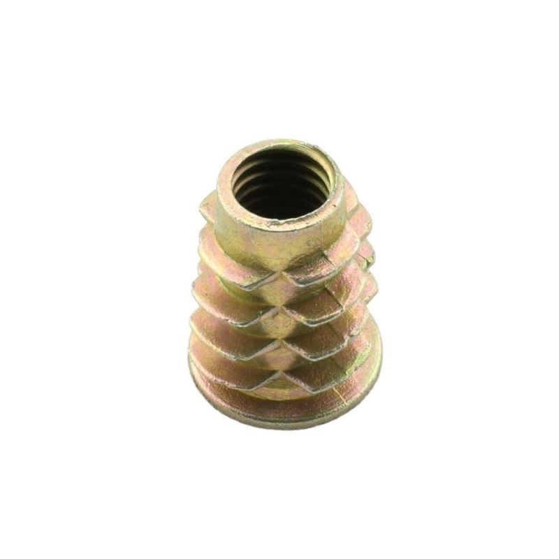 Type D Nut for Wood Insert, Wood Threaded Inserts, Flat Head Furniture Nut