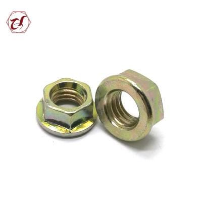 Carbon Steel Yellow Zinc Plated Hex Head Flange Nuts