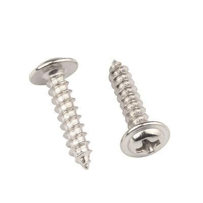 Nickel Plated Cross Round Wafer Head Self-Tapping Screw DIN571