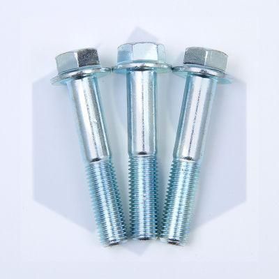 White Zinc Plating Carbon Steel 4.8 Grade Hex Flange Bolt /DIN6921 Without Serration