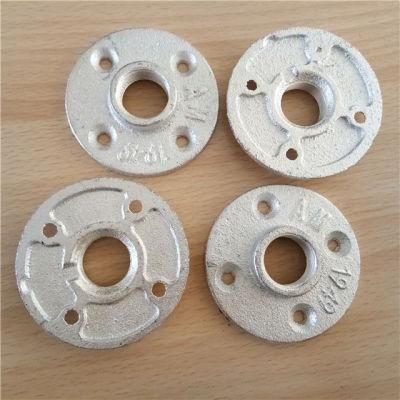 Electroplating and Hot DIP Galvanized Malleable Iron Pipe Fittings Floor Flange for Open Shelving