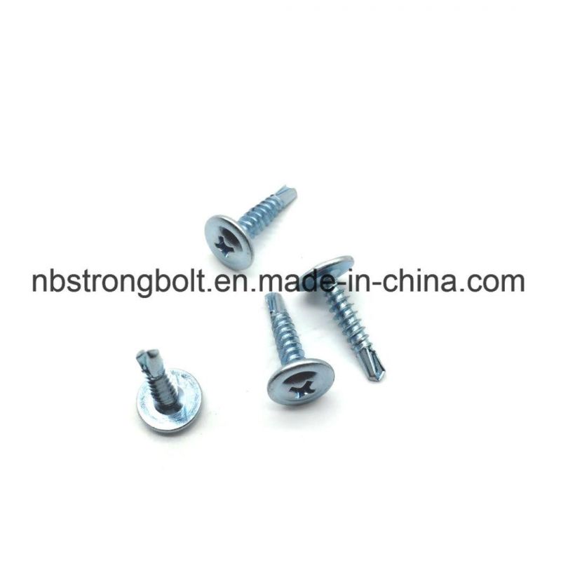 C1022 Phil Drive Modify Truss Head Self Drilling Screw with Bsd#2 Drill Zinc Plated #8X1/2"
