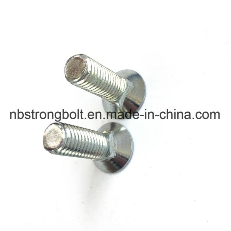 Flat Head Square Neck Screw with White Zinc Plated/Customized Flat Head Screw