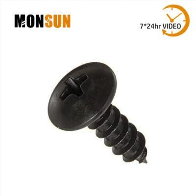 Coarse Thread Phillips /Combo Drive Mushroom Truss Head Black Phosphated Zinc Plated Wood Screws/Cabinet Furniture Screws