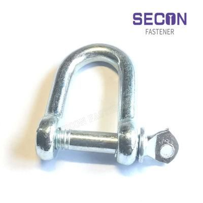 China Factory Carbon Steel / Stainless Steel Straight Dee Shackle Long Type for Marine and Industrial Rigging Aplications