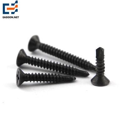 410 Black Zinc Plated Self Drilling Screw M4.2 Phillips Flat Head Screw