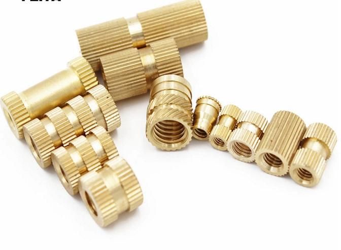 High Quality Straight Knurling Brass Inserts Nut/Self-Locking Blind Threaded Inserts for Plastic
