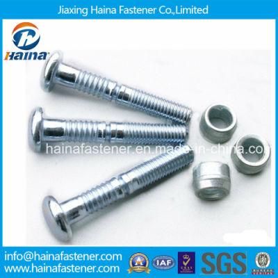 Zinc Plated Carbon Steel Ring Grooved Lock Bolt with Nut