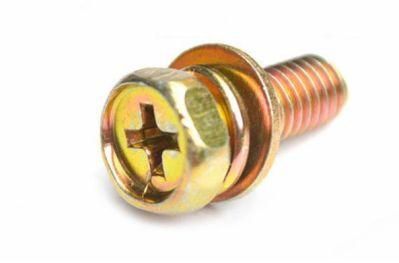 CZ Color Zinc Cross Recessed External Hexagonal Flat Spring Washer Three Combination Screw GB9074 Bolt M3m4m6